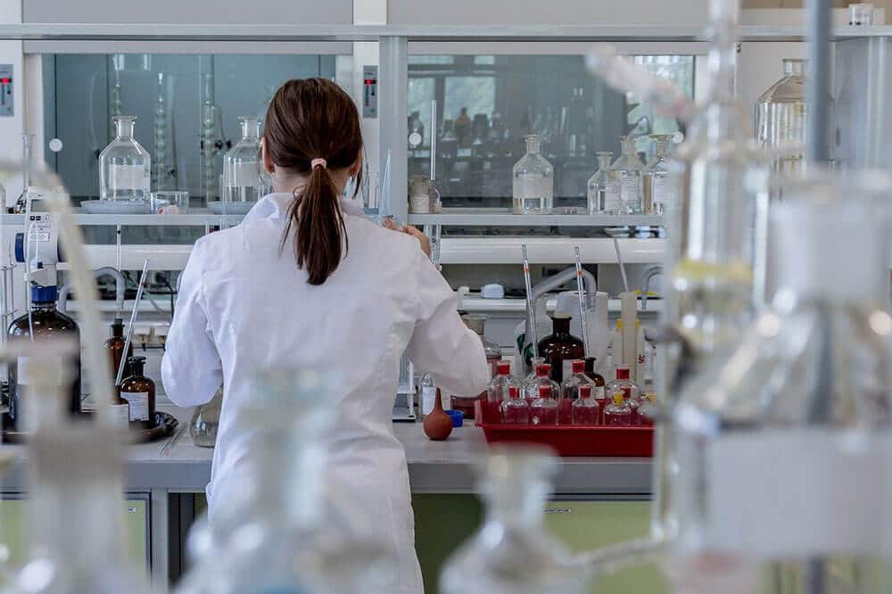 Person doing research in a lab
